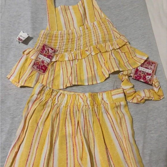 * NOT AVAILABLE *Yellow and Pink Striped Outfit - Picture 2 of 3